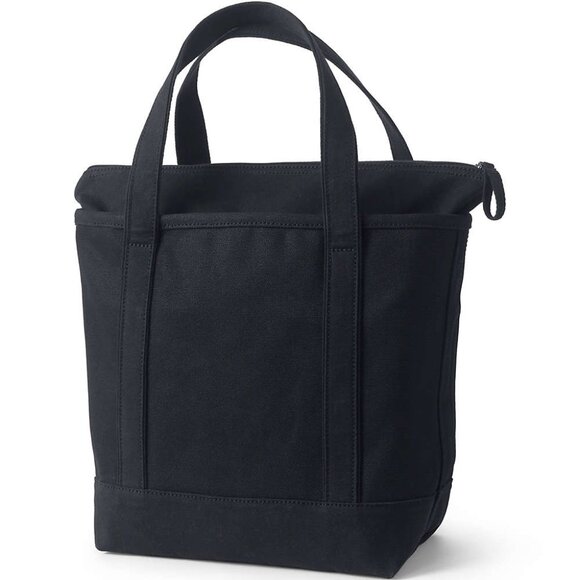 Lands' End Medium Solid Color 5 Pocket Zip Top Canvas Tote Bag - Picture 1 of 3